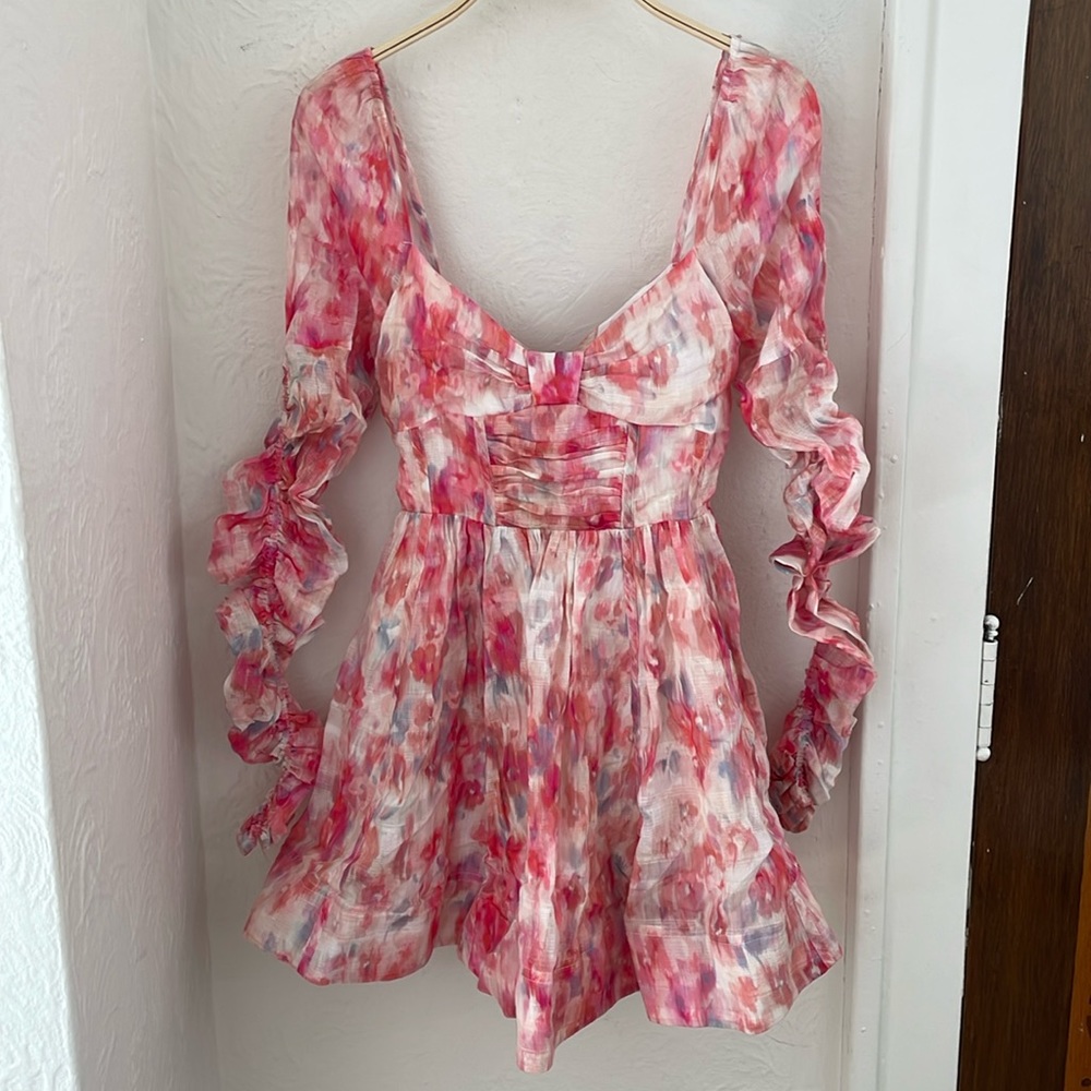 SAINT ARMONT Women's Long Sleeve Mini Dress in Cherie D'Amour Print